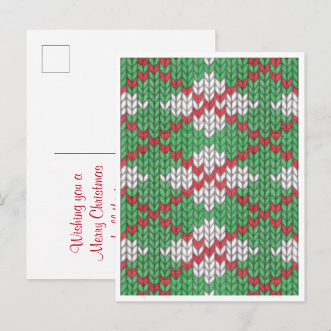 Carte postale de Noël XMAS JACQUARD KNIT / Vertica (Devant / Derrière)
