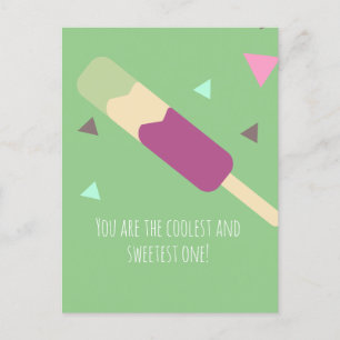 Carte postale de nom d'anniversaire sucré de glace