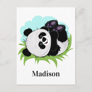 Carte postale de nom personnalisé Cute Panda