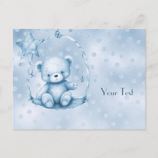Carte postale de nounours bleu (Devant)