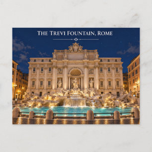 Carte postale de nuit de la fontaine de Trévi à Ro