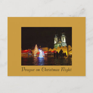 Carte postale de nuit de Noël de Prague