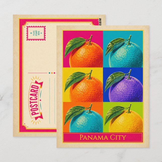 Carte postale de Panama City Floride Oranges Vinta (Devant / Derrière)