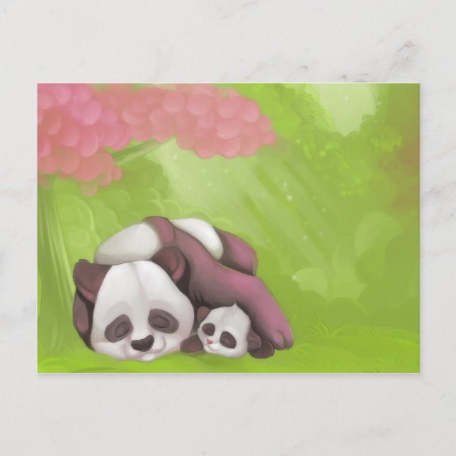 Carte postale de panda de sommeil (Devant)