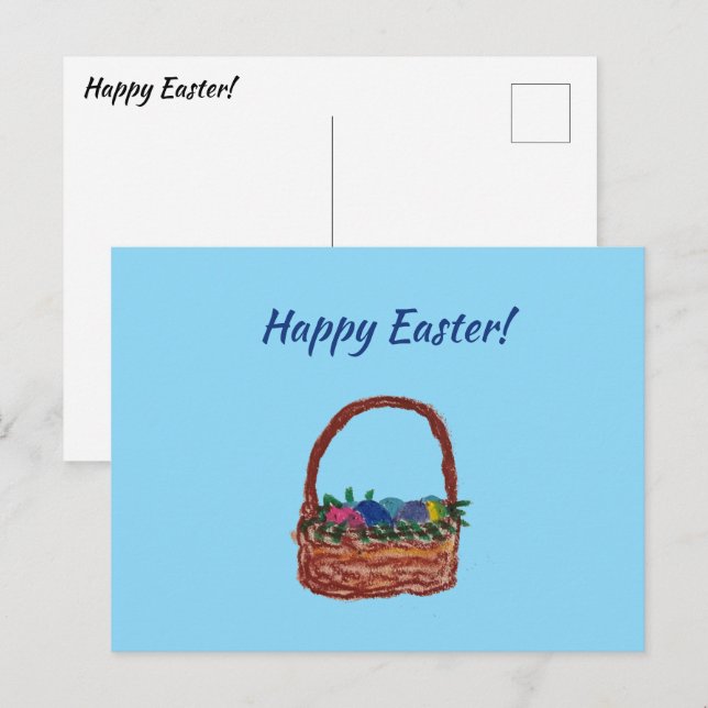 Carte postale de panier de Pâques (Devant / Derrière)