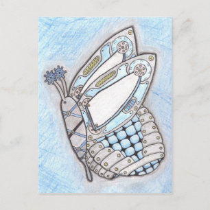 Carte postale de papillon Steampunk