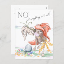 Carte postale de Pâques avec cheval et lapin, anim