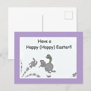 Carte postale de Pâques Happy (Hoppy)