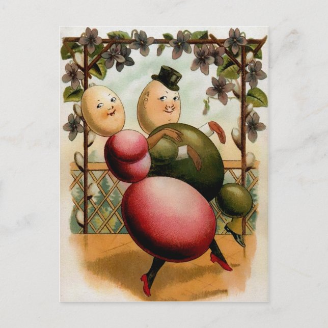 Carte postale de Pâques pour les danseurs vintages (Devant)