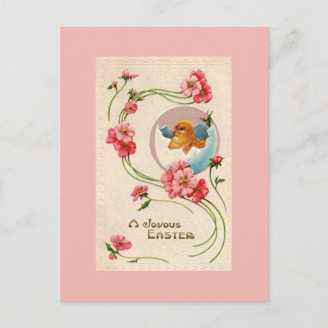 Carte postale de Pâques Poussin Vintage (Devant)