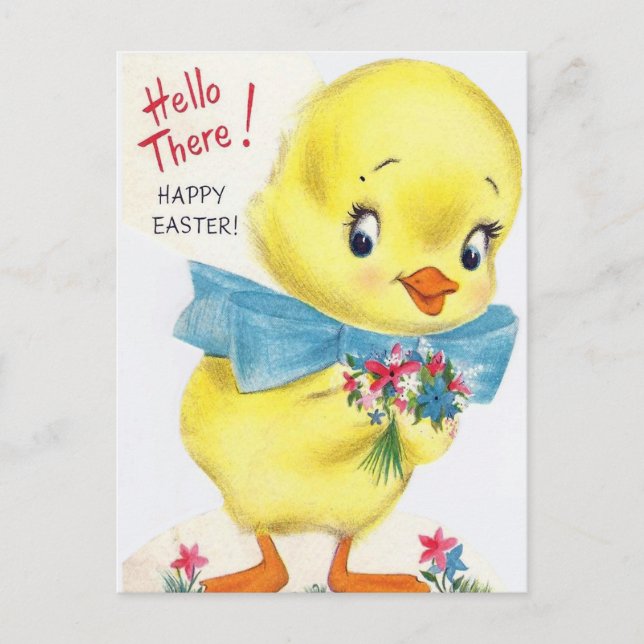 Carte postale de Pâques rétro vintage canard (Devant)