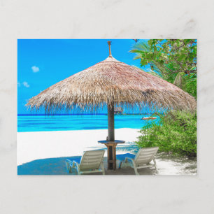 Carte postale de parapluie de plage tropicale sere