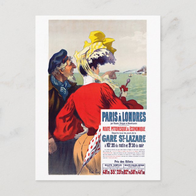 Carte Postale De Paris à Londres (Devant)