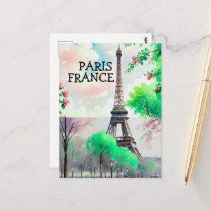 Carte postale de Paris, impression artistique, aqu