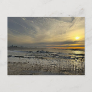 Carte postale de paysage aquatique gelé en hiver a