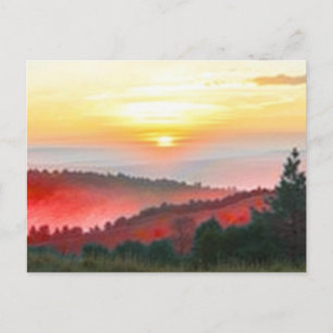 Carte postale de paysage de coucher de soleil de n