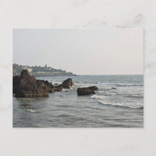 Carte postale de paysage de plage moderne dans la 