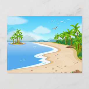 Carte postale de paysage de plage moderne dans la 