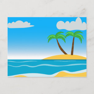 Carte postale de paysage de plage moderne dans la 