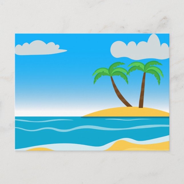 Carte postale de paysage de plage moderne dans la  (Devant)