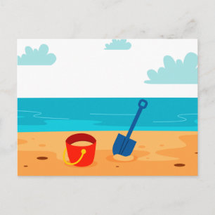 Carte postale de paysage de plage moderne dans la 