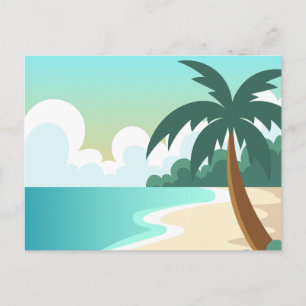 Carte postale de paysage de plage moderne dans la 