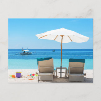 Carte postale de paysage de plage moderne dans la