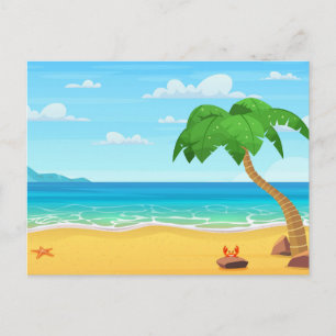 Carte postale de paysage de plage moderne dans la 
