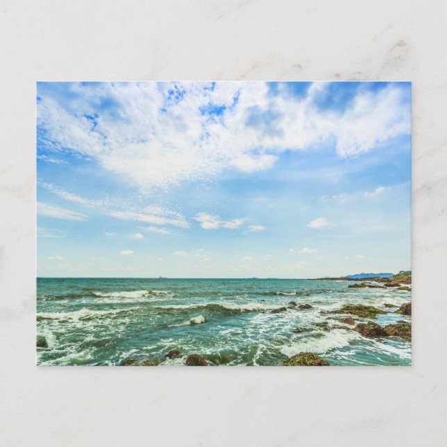 Carte postale de paysage de plage moderne dans la  (Devant)