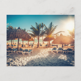 Carte postale de paysage de plage moderne de la na