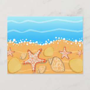 Carte postale de paysage de plage moderne de natur