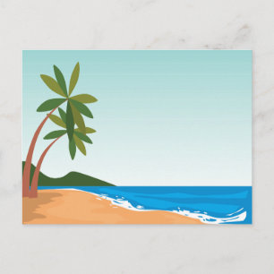 Carte postale de paysage de plage moderne de natur