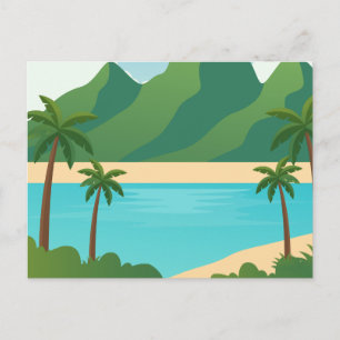 Carte postale de paysage de plage moderne de natur