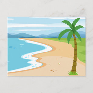 Carte postale de paysage de plage moderne de natur