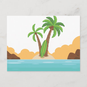 Carte postale de paysage de plage moderne de natur
