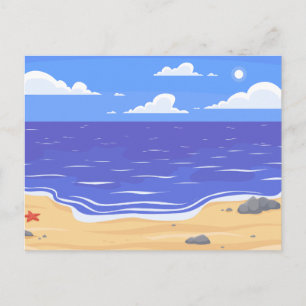 Carte postale de paysage de plage moderne de natur