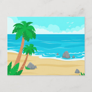 Carte postale de paysage de plage moderne de natur