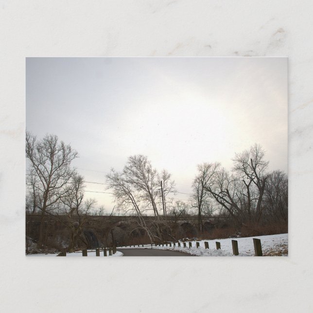 Carte postale de paysage hivernal enneigé (Devant)