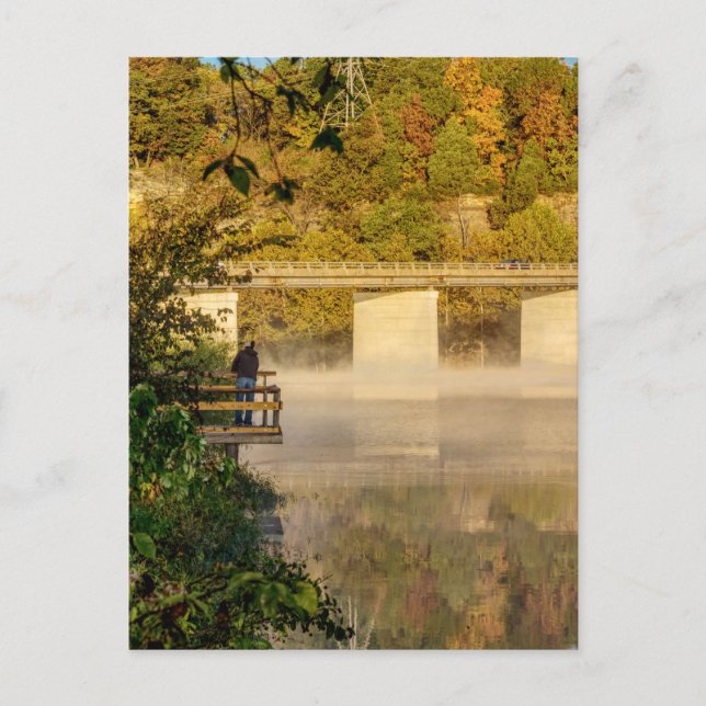 Carte postale de pêche en automne au lac Springfie (Devant)