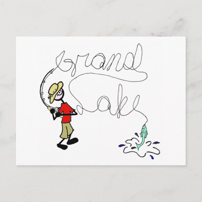 Carte postale de pêche Grand Lake (Devant)