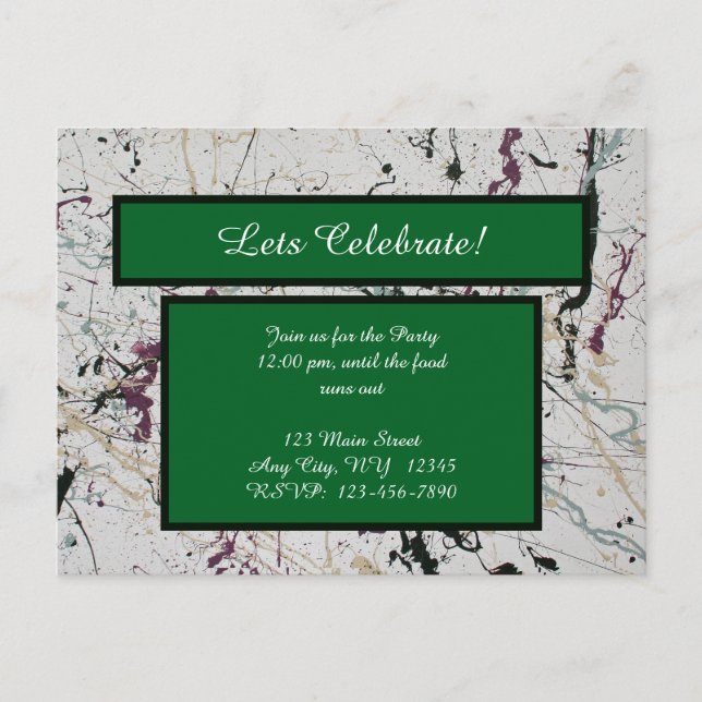 Carte postale de peinture abstraite colorée éclabo (Devant)