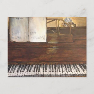 Carte postale de peinture de piano de Willowcatdes