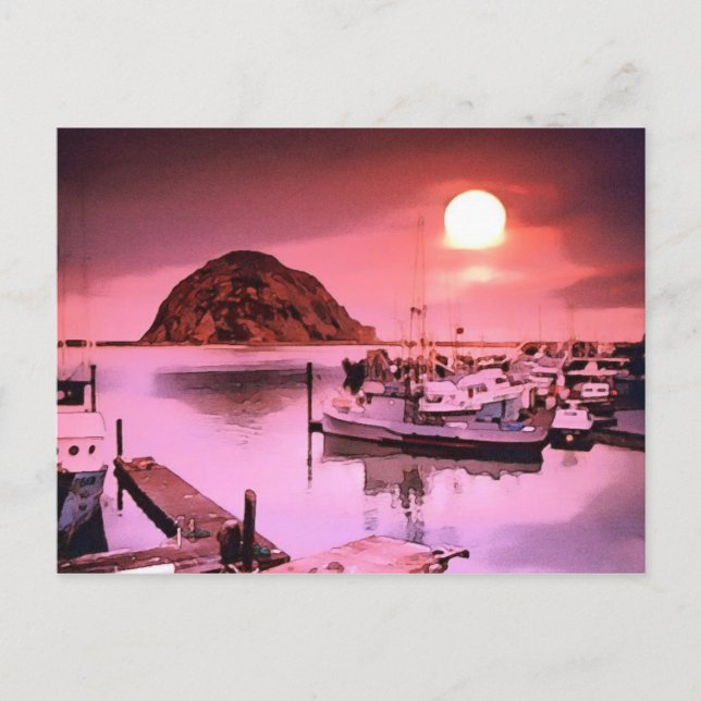 Carte postale de peinture Teintes du port (Devant)
