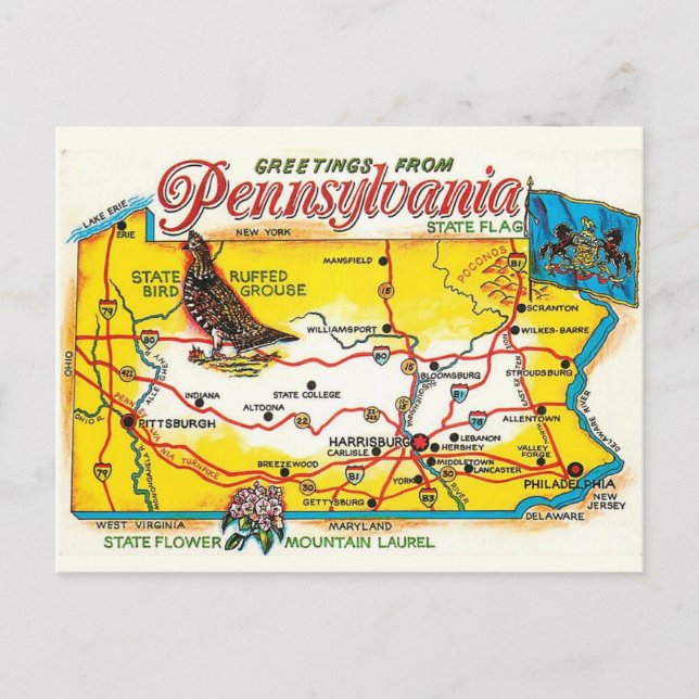 Carte postale de Pennsylvanie (Devant)