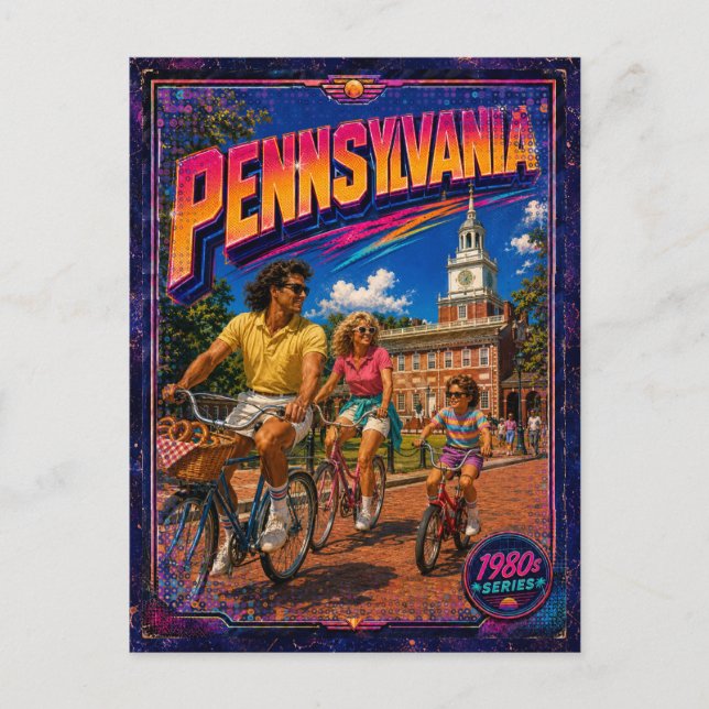 Carte postale de Pennsylvanie des années 80 Rétro (Devant)