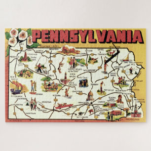 Carte postale de Pennsylvanie en puzzle