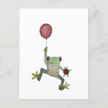 carte postale de petite grenouille flottante