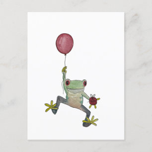 carte postale de petite grenouille flottante
