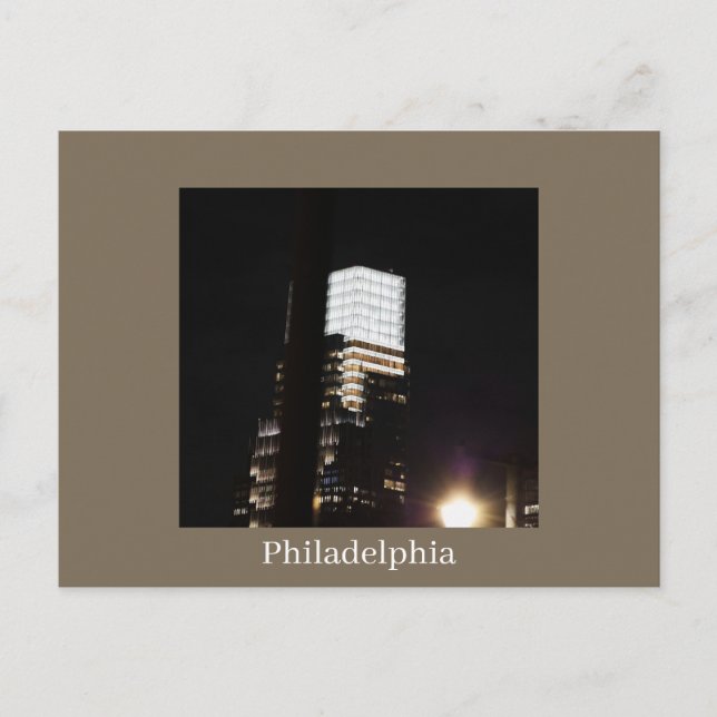 Carte postale de Philadelphie la nuit (Devant)
