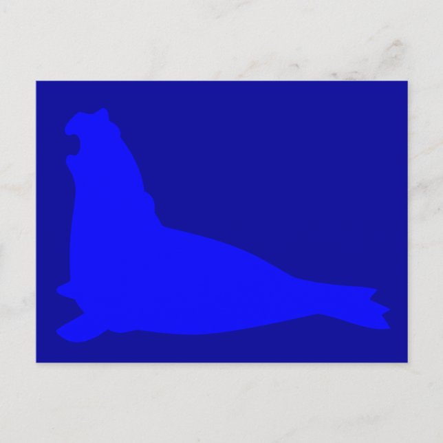 Carte postale de phoque éléphant bleu (Devant)